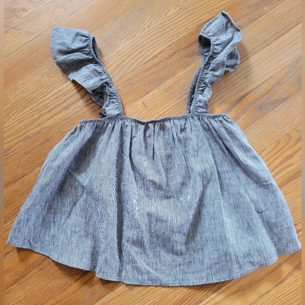 Karlie linen ruffle tank top